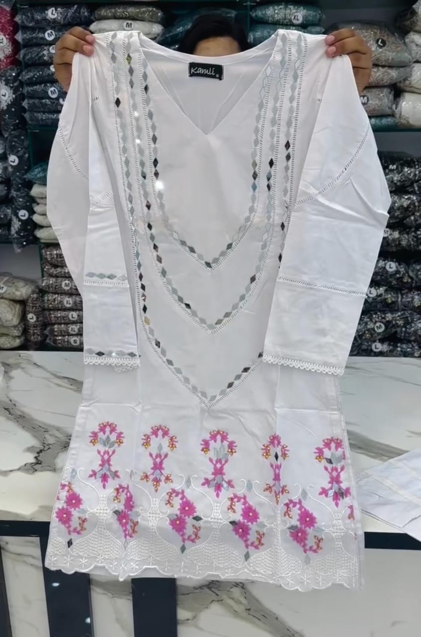Pack Of 2 Mirror Work 3pcs Suit Eid Deal