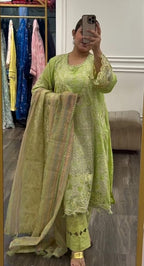 Beautiful Chikankari3pcs Suit For Party wear