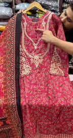 Beautiful Embroidery 3pcs Suit For Women