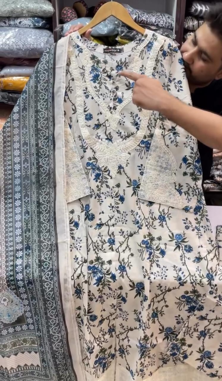 Beautiful Embroidery 3pcs Suit For Women