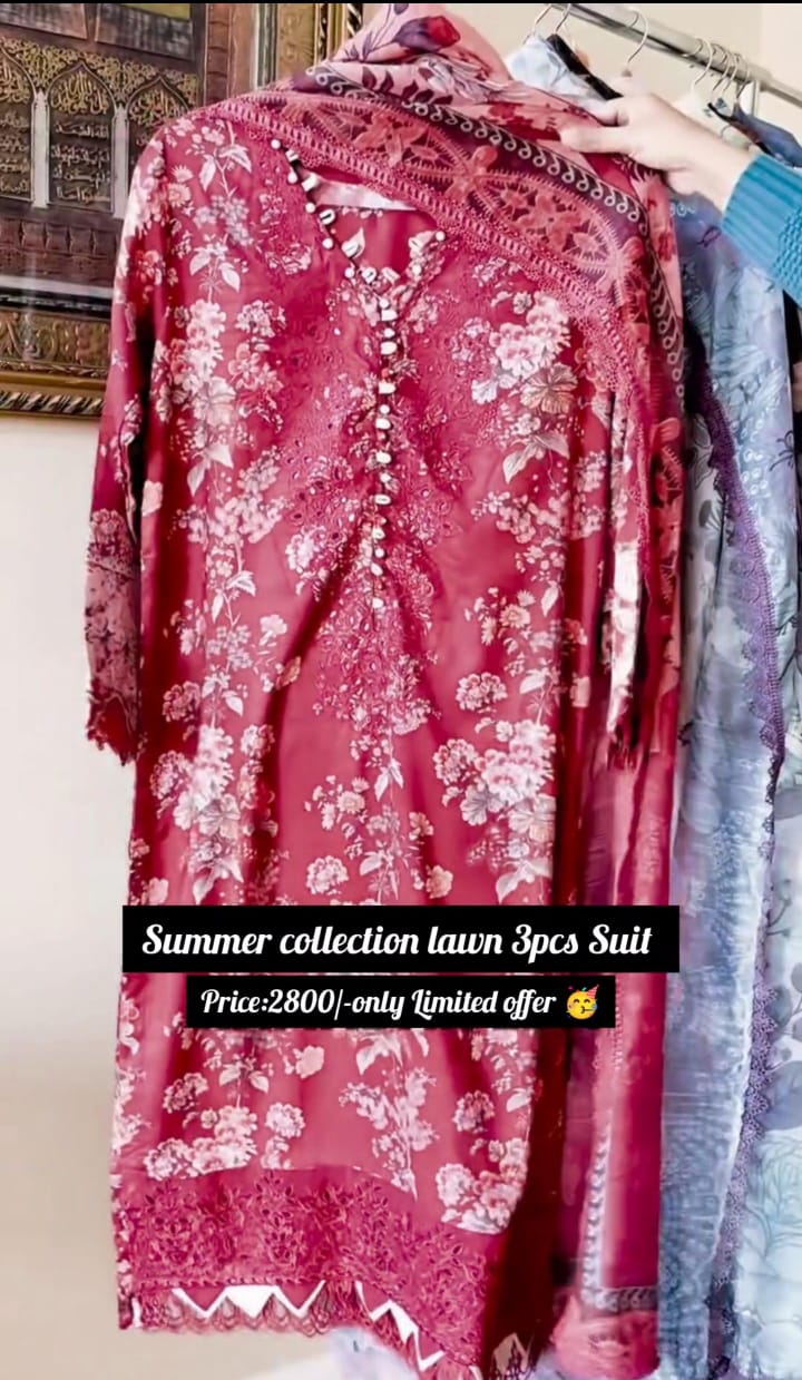 Women Summer Embroidery 3pcs Suit