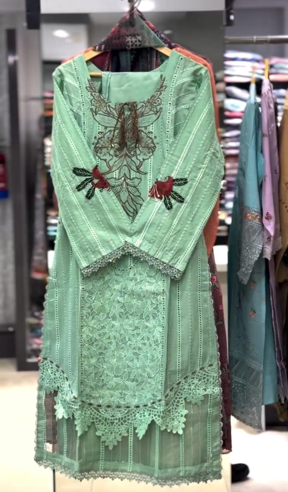 Premium Embroidered 3-Piece Suit for Women