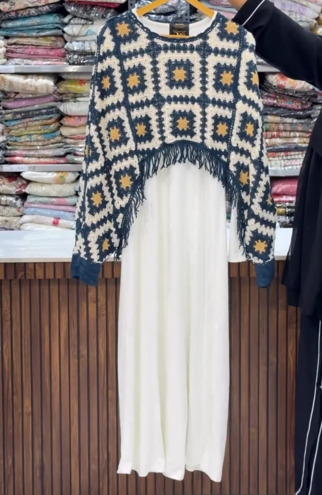 Long Maxi With Wool Poncho For Women