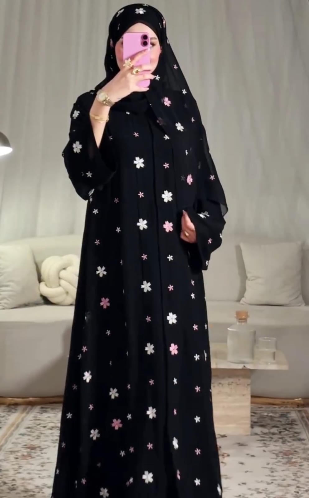 Beautiful Embroidered Abaya Set  ✨