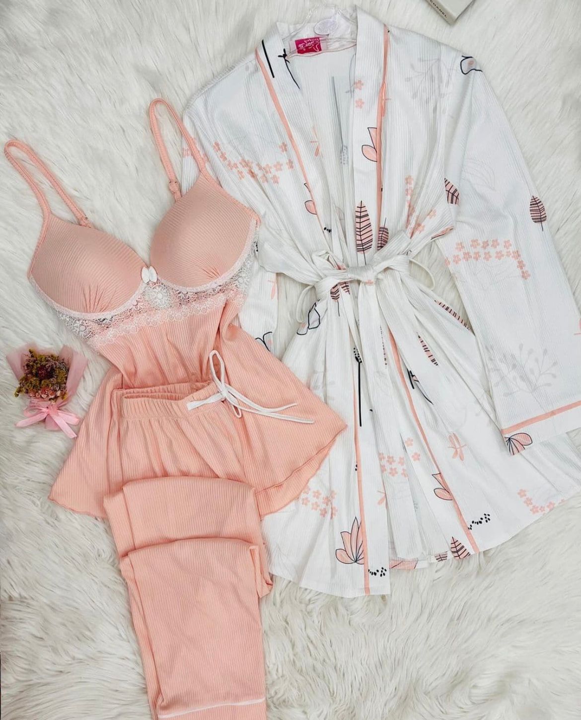 3-Piece Premium Ribbed Nightwear Set