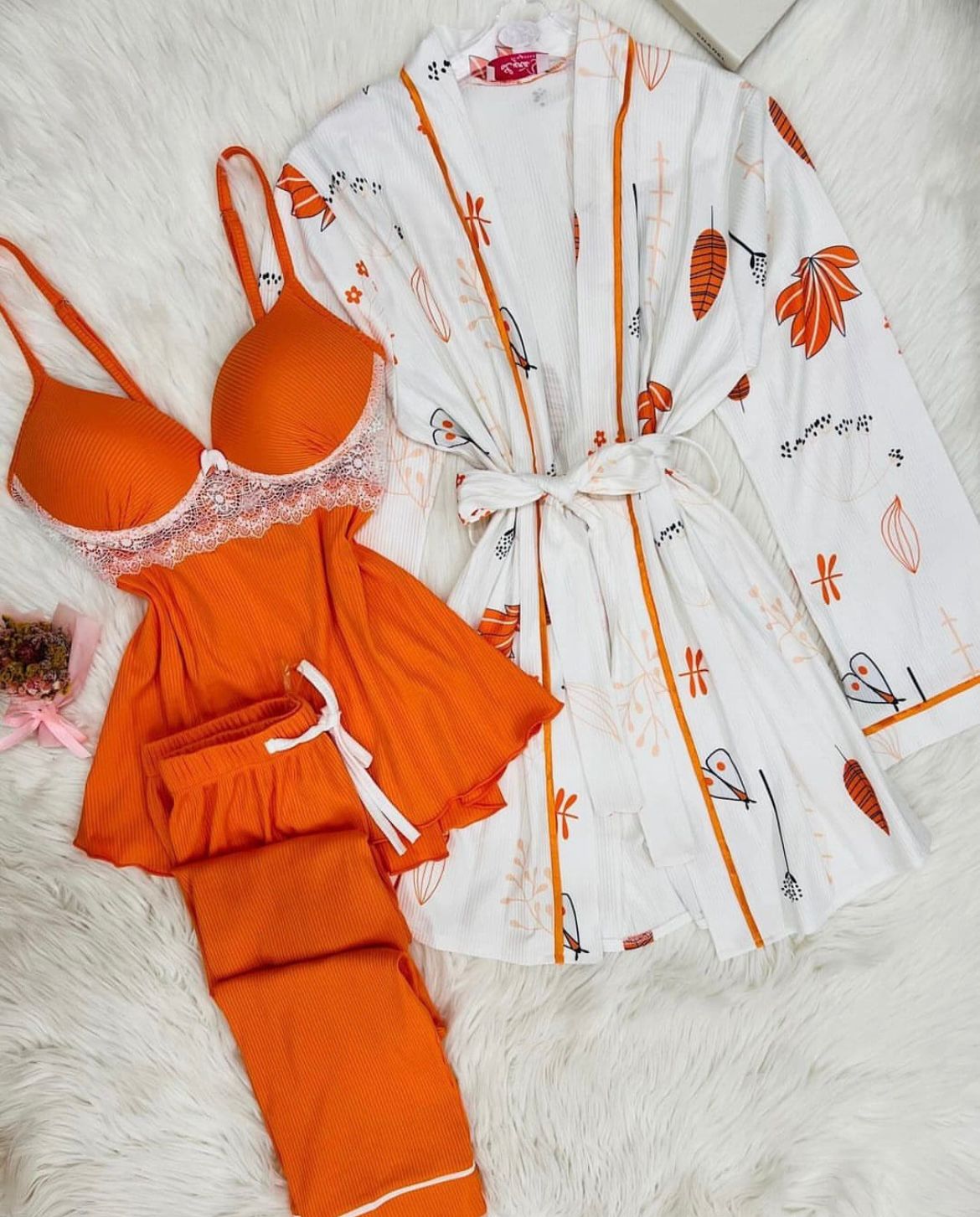 3-Piece Premium Ribbed Nightwear Set