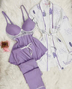3-Piece Premium Ribbed Nightwear Set
