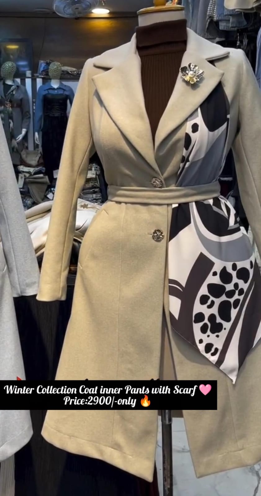 Winter Coat with Inner Pant & Scarf for Women ❄️✨