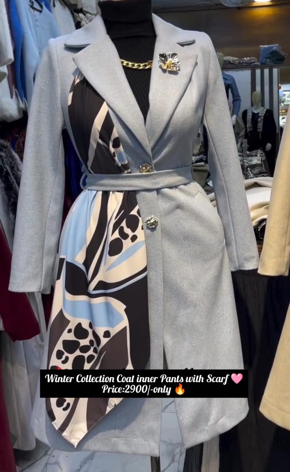 Winter Coat with Inner Pant & Scarf for Women ❄️✨