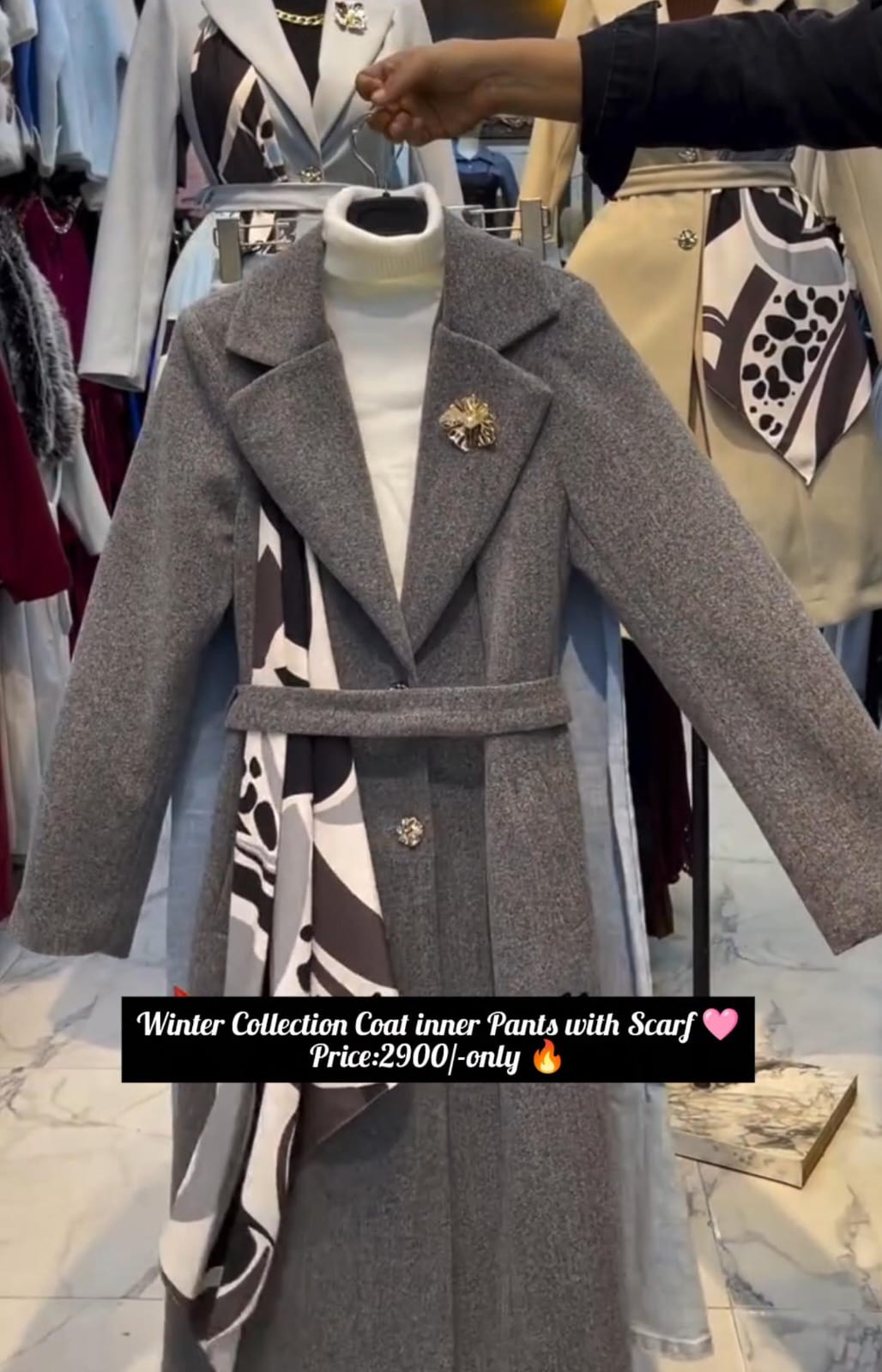 Winter Coat with Inner Pant & Scarf for Women ❄️✨