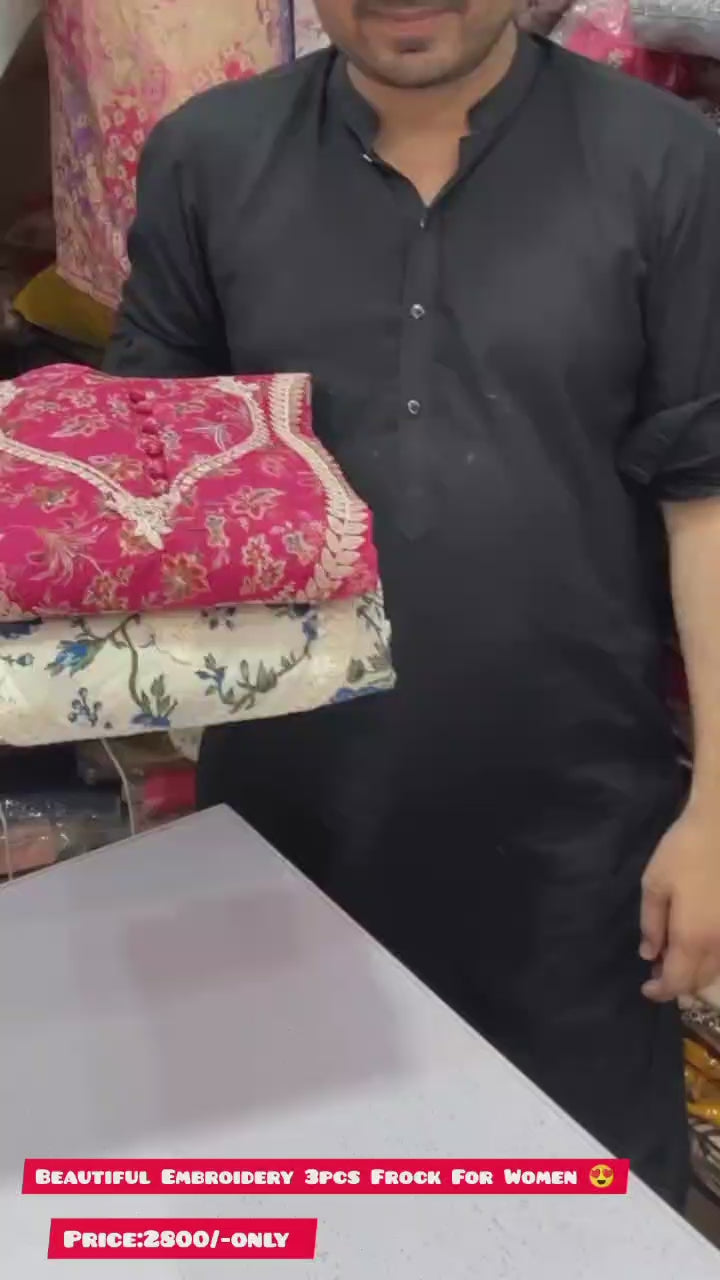 Beautiful Embroidery 3pcs Suit For Women