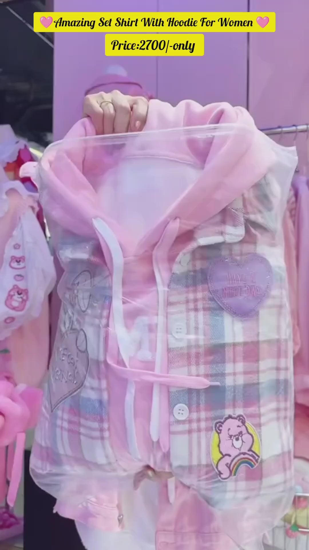 Women Set Shirt With Hoodie Winter Collection