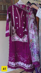 Premium embroidery 3pcs suit