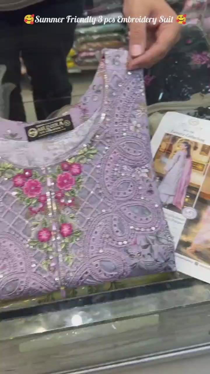 Summer Embroidery 3pcs Suit for Women