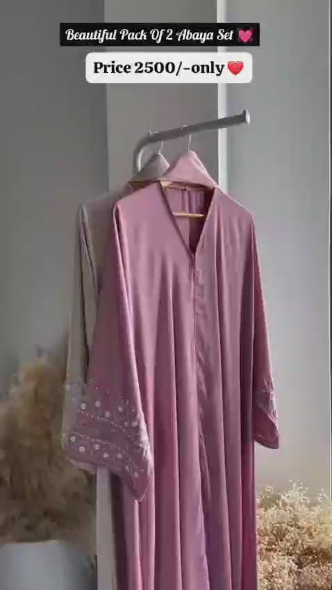 Pack of 2 Abayas   Double the Grace, Double the Style! 🖤🥰