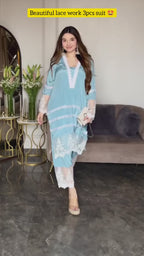 Women Lace work 3pcs suit 😍