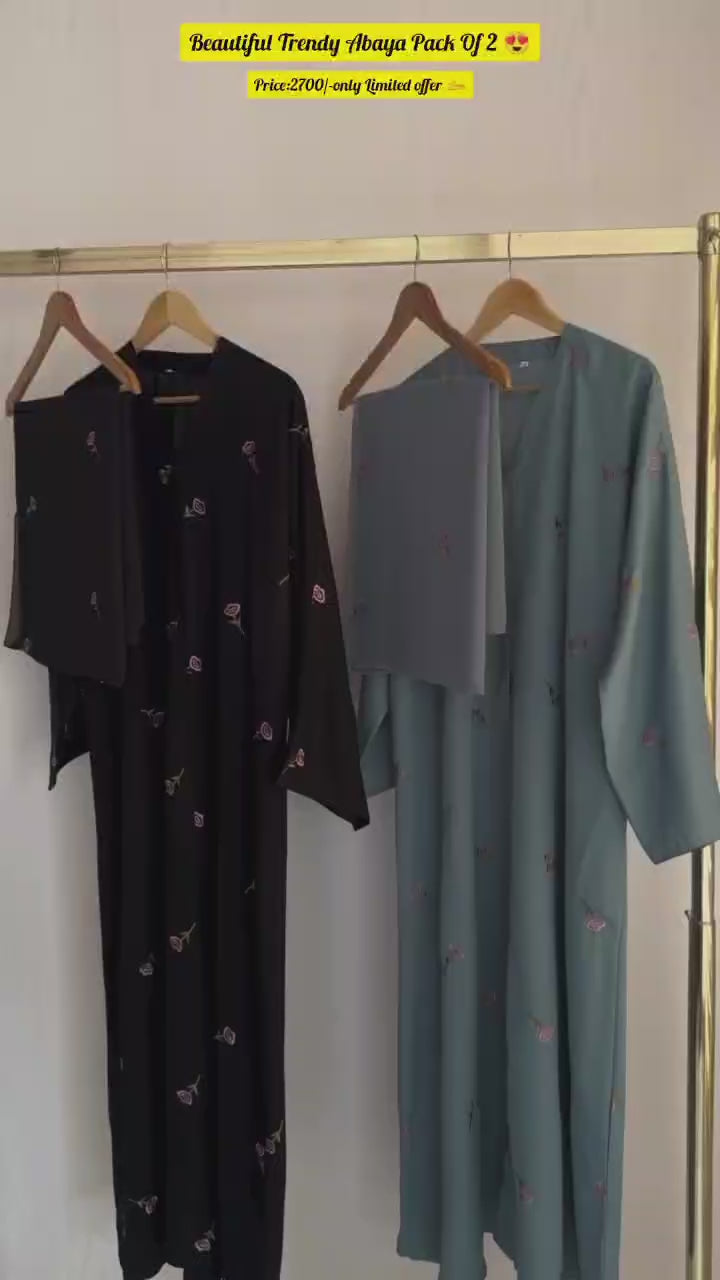 Pack Of 2 Abaya Set For Women 🥰