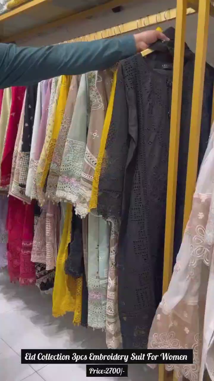 Eid Collection Embroidery 3pcs Suit😍