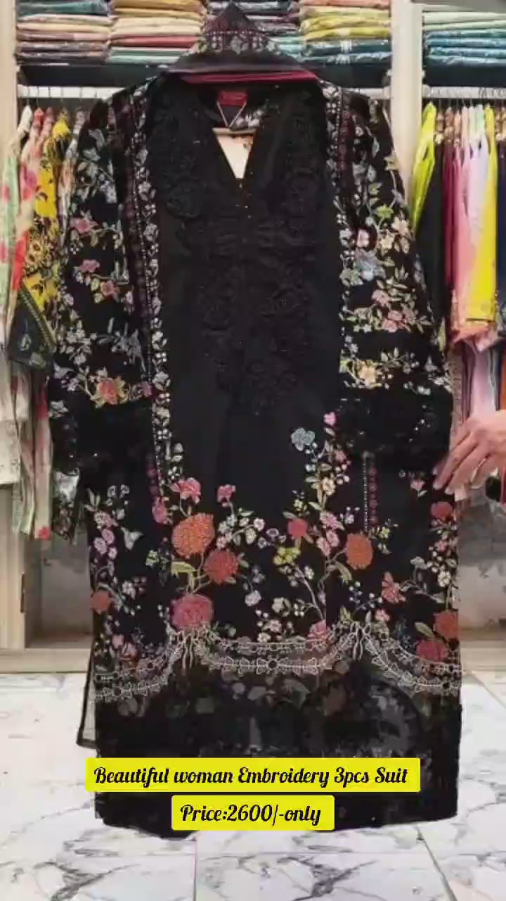 Eid Embroidery 3pcs Suit 🥰