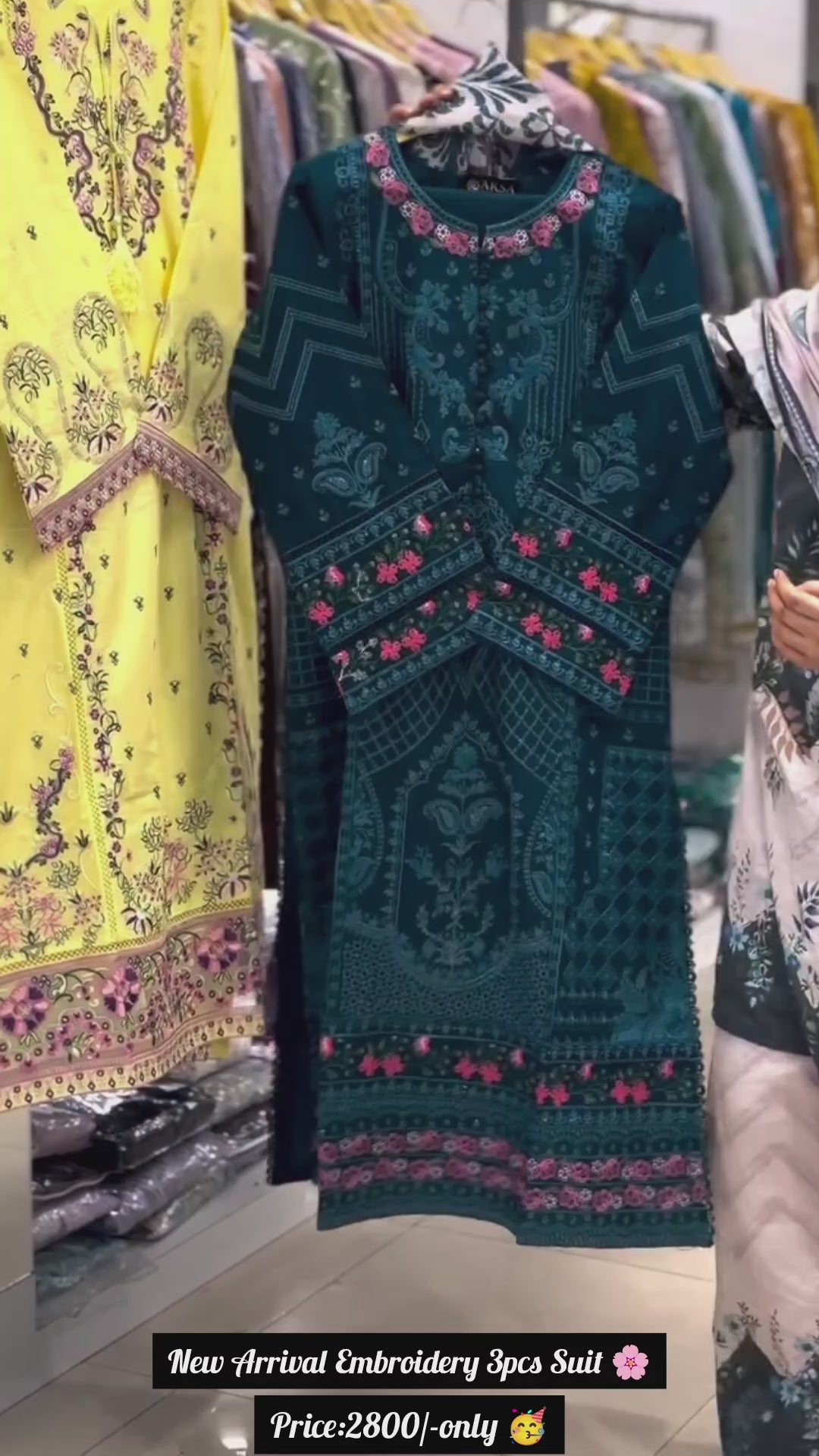 Premium Embroidered 3-Piece Suit for Women