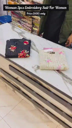 Women Embroidery 3pcs Suit For Eid 🥰