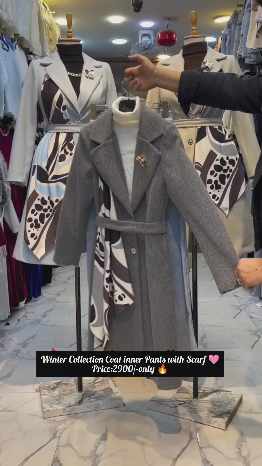 Winter Coat with Inner Pant & Scarf for Women ❄️✨