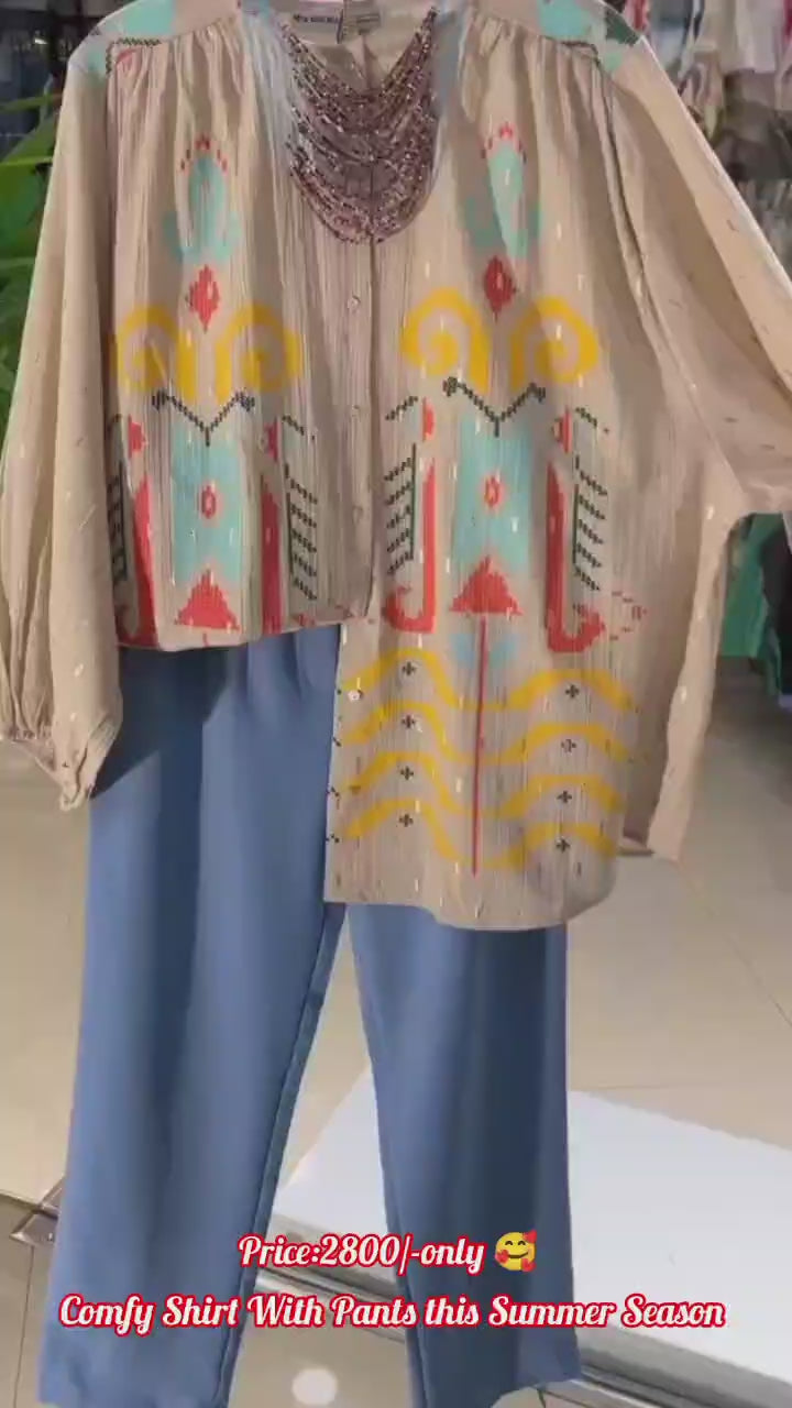 Summer Collection Top With Plazo