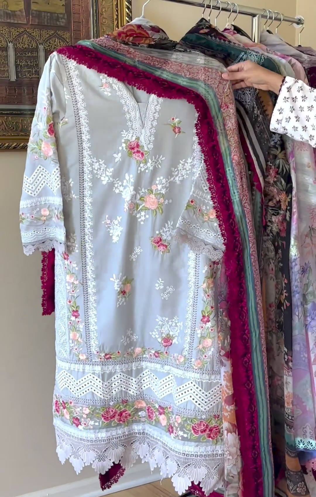 Premium embroidery 3pcs suit